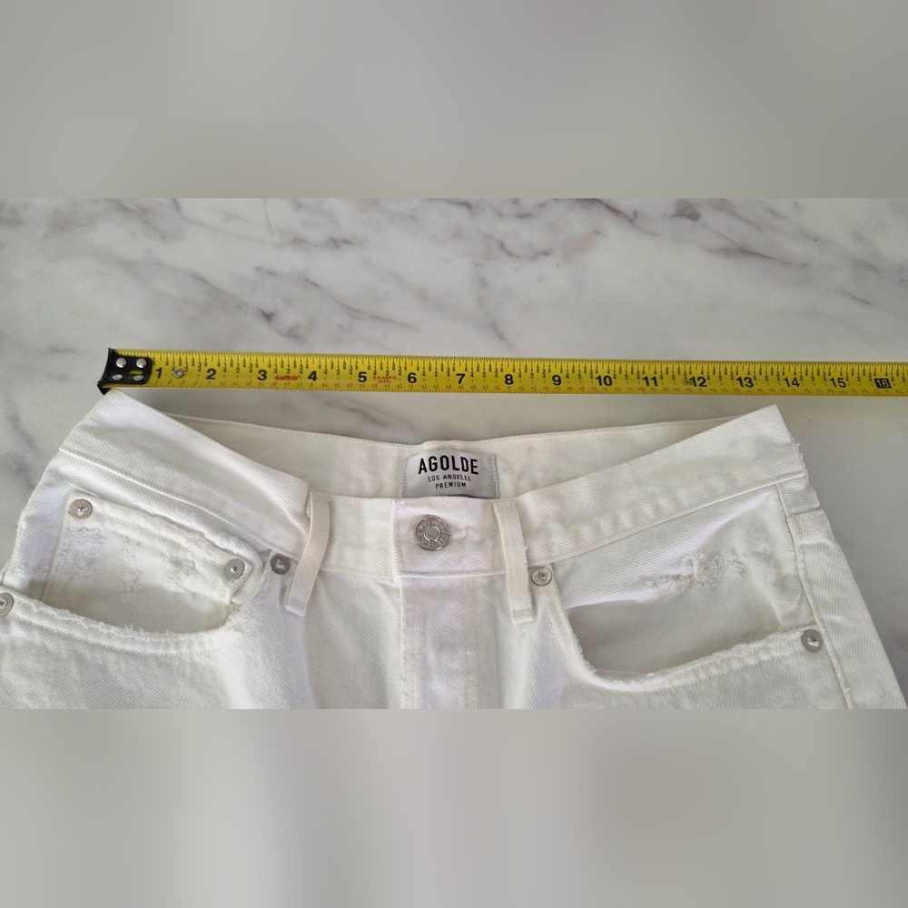 Agolde 90's Mid Rise Loose Fit Cropped Jeans White‎ - Picture 8 of 11